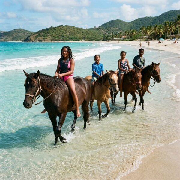 Horses Swimming in the Bay
